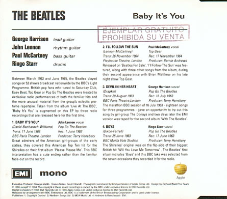 Baby It's You (CD Promo)