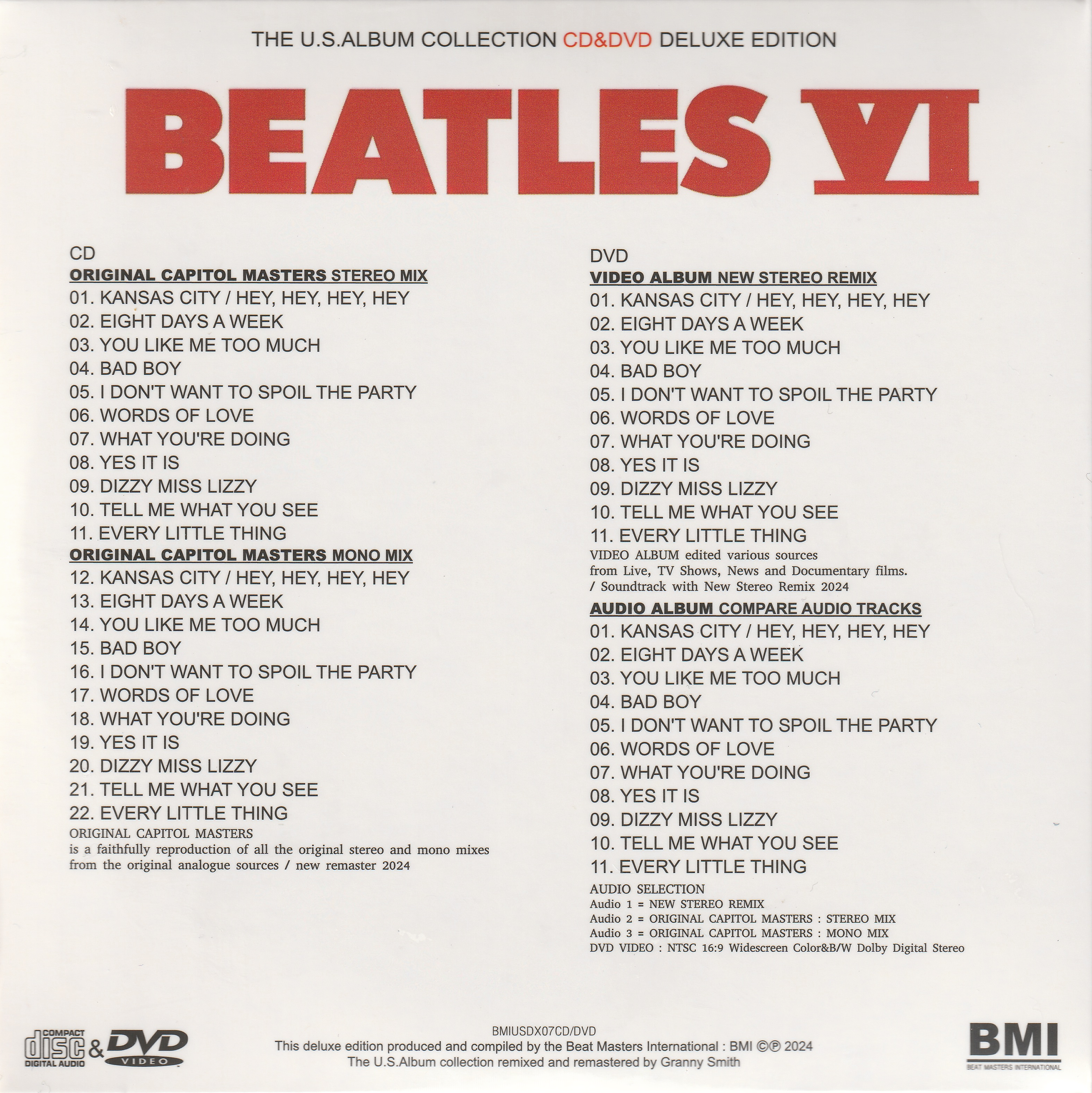 BMI-USDX07CD-DVD - Beatles VI - The U.S. Album Collection Deluxe Edition