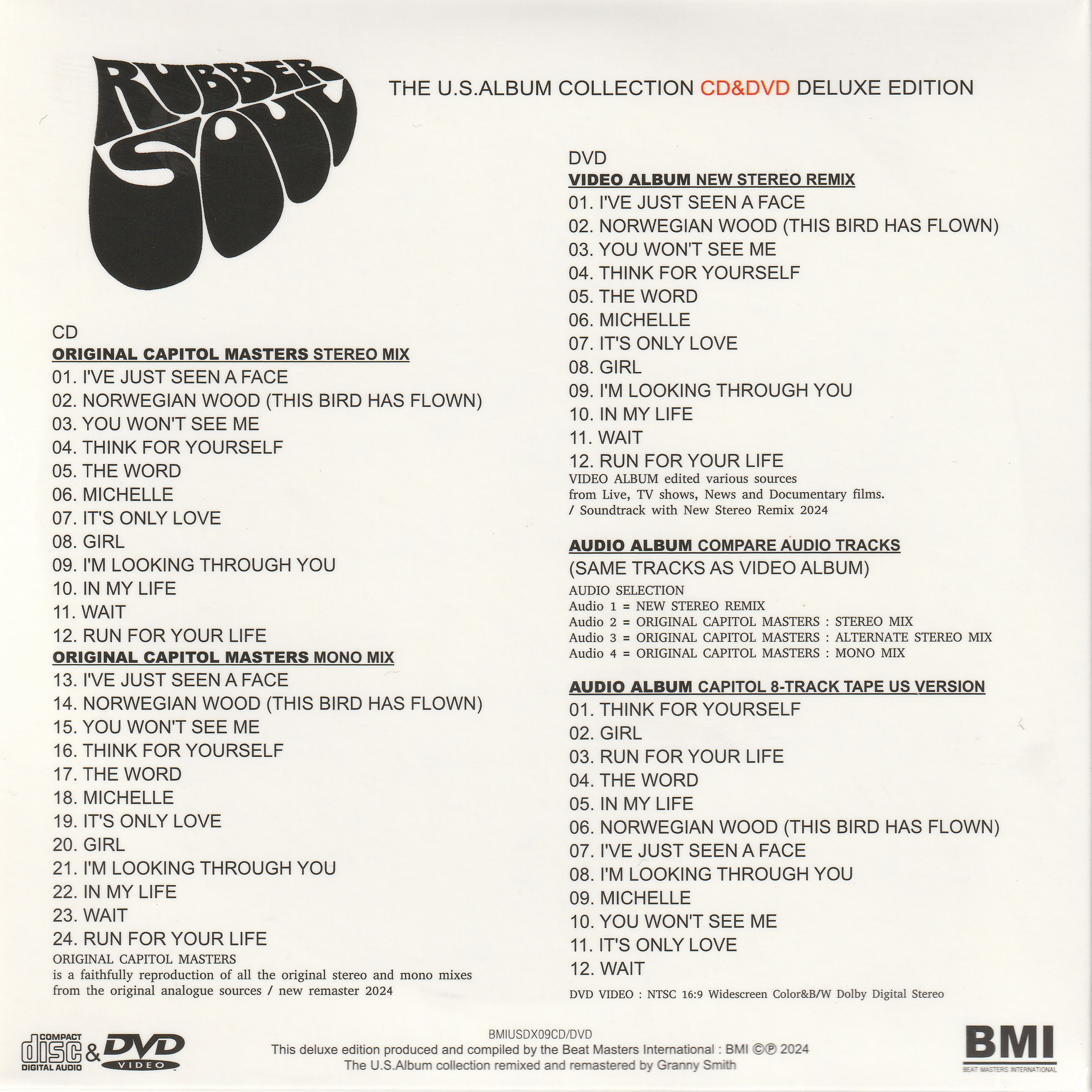 BMI-USDX09CD-DVD - Rubber Soul - The U.S. Album Collection Deluxe Edition