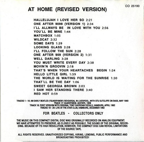 CO-25190 - The Quarrymen At Home