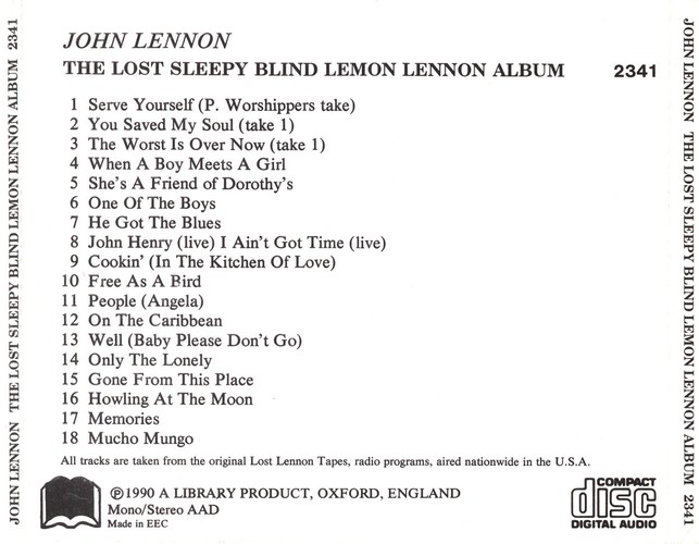 LP-2341 - The Lost Sleepy Blind Lemon Lennon Album