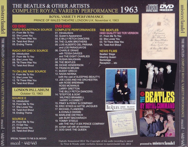 MCCD-442-443 - Complete Royal Variety Performance 1963