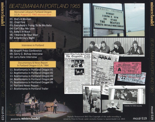 MCCD-519 - Beatlemania In Portland 1965