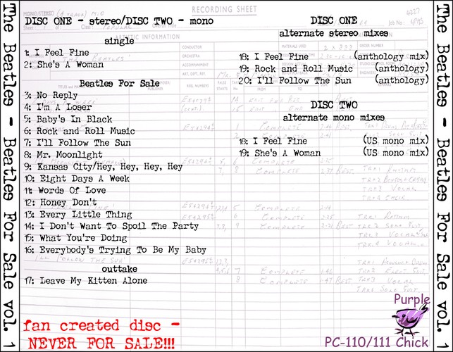 PC-110 - Beatles For Sale Deluxe Vol.1 (Disc 1)