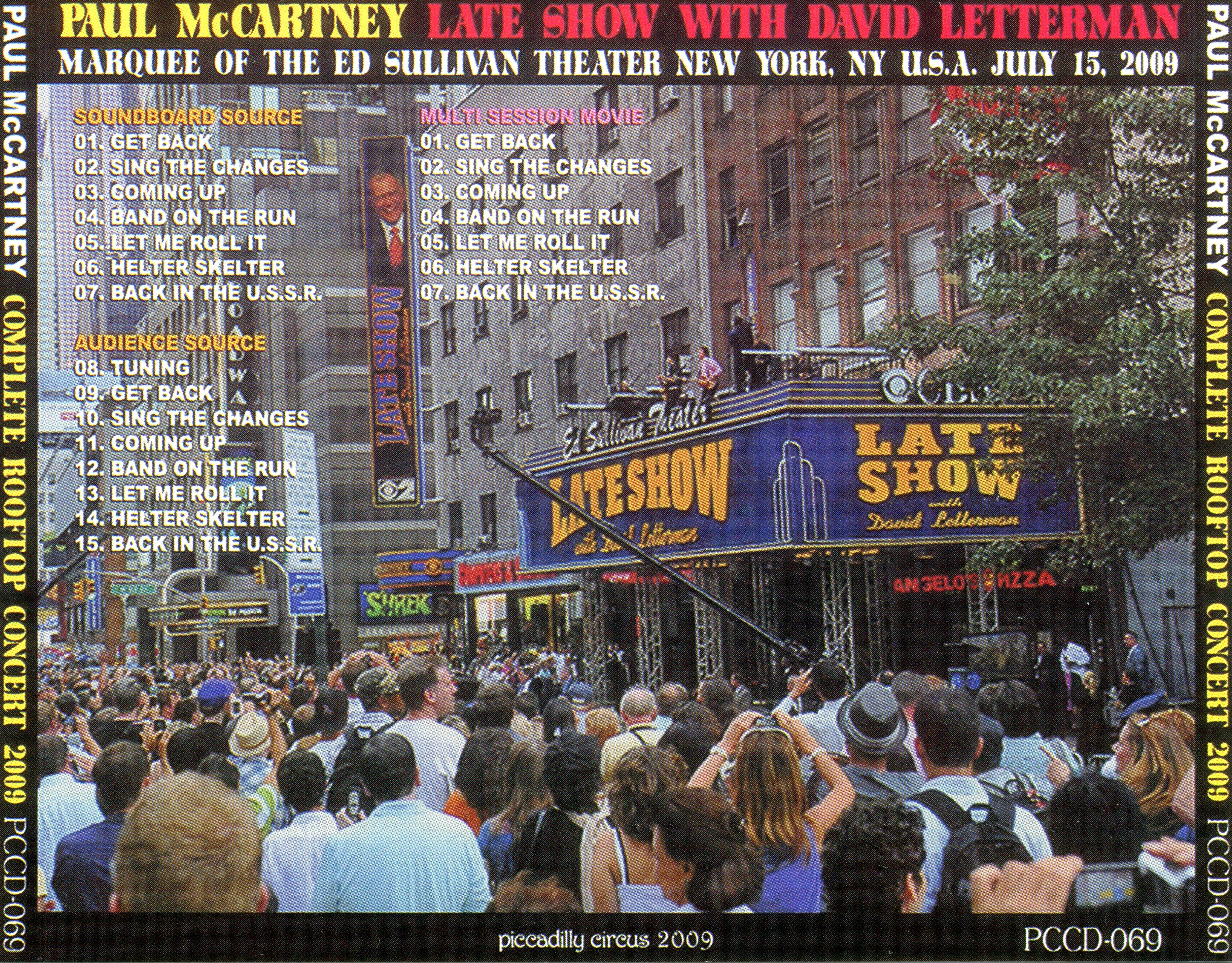 PCCD-069 - Complete Rooftop Concert 2009 (Late Show With David Letterman)