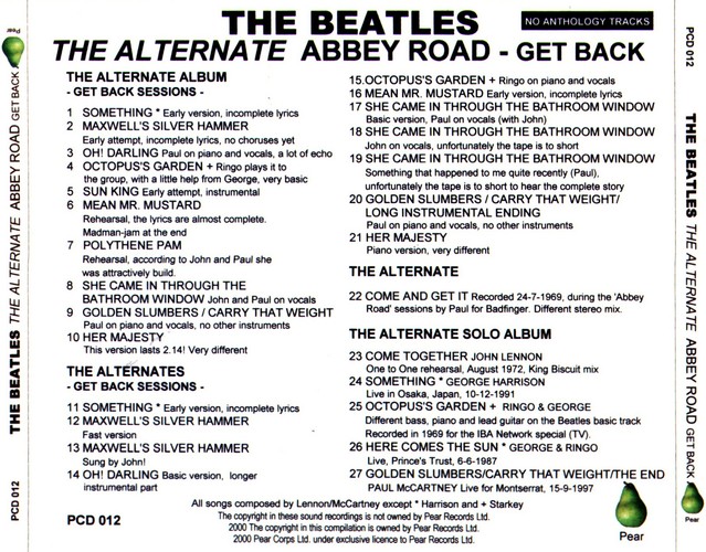 PCD-012 - The Alternate Abbey Road - Get Back