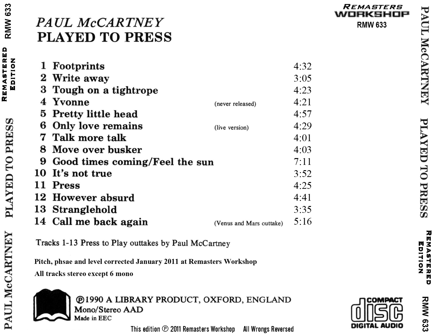 RMW-633 - Played To Press. Remastered Edition