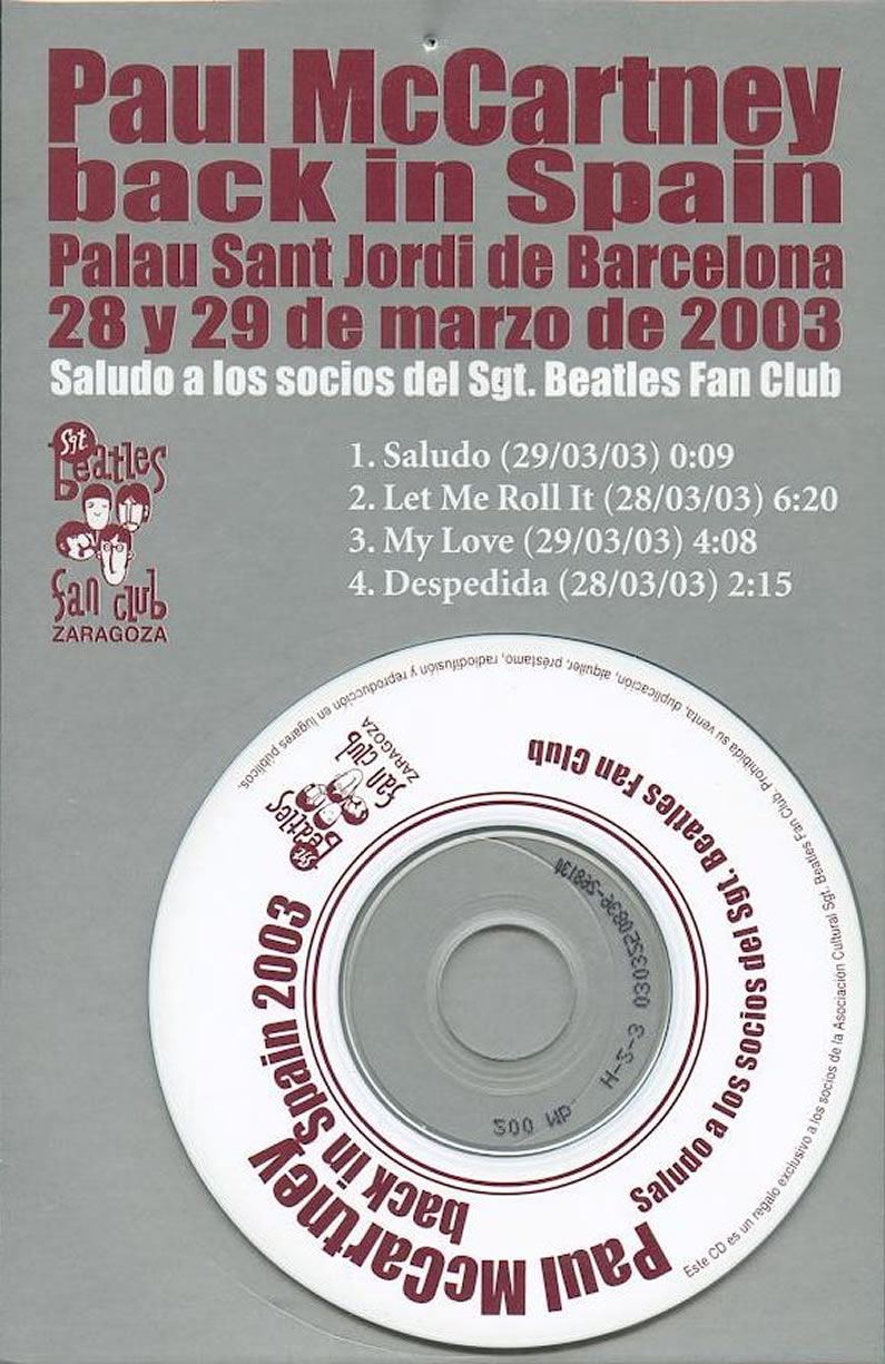 Back In Spain - Live 2003: Palau Sant Jordi (Barcelona). Saludo de Paul