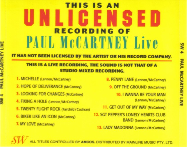 SW-4 - Paul McCartney Live