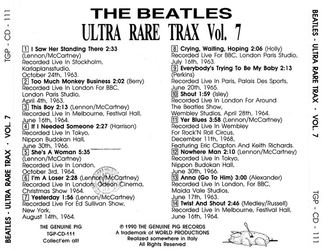 TGP-CD-111 - Ultra Rare Trax, Vol.7