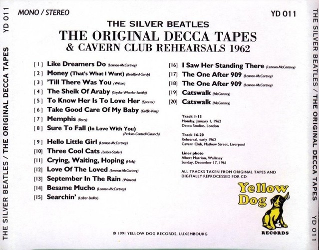 YD-011 - The Original Decca Tapes & Cavern Club Rehearsals 1962